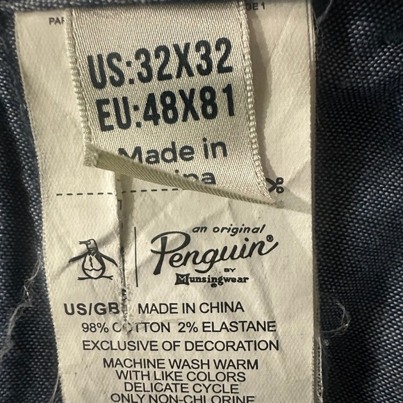Penguin By Munsingwear Slim Fit Chino Pants Men’s 32X32 Light Blue - Picture 12 of 12
